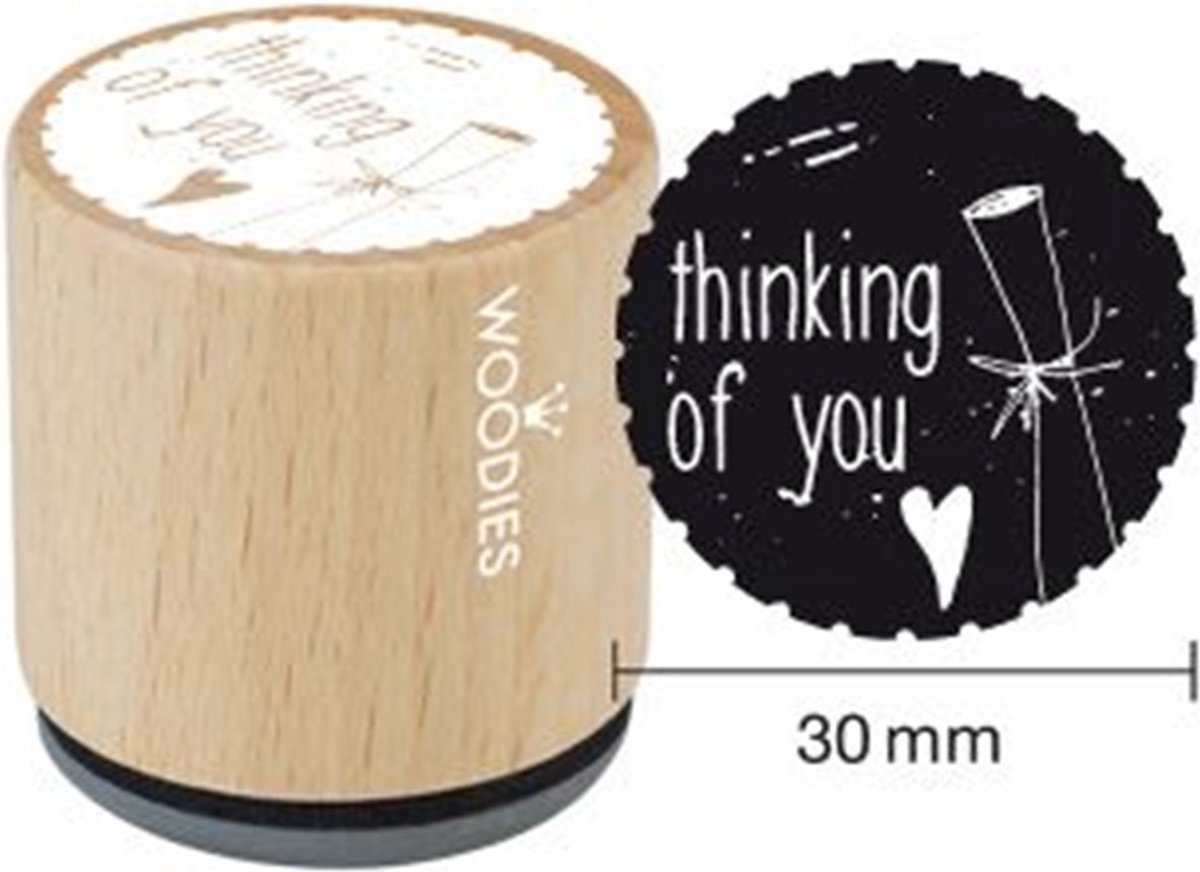 Houten Handstempel Woodies | Thinking Of You - Stempels - Stempels volwassenen - Snelle Levering